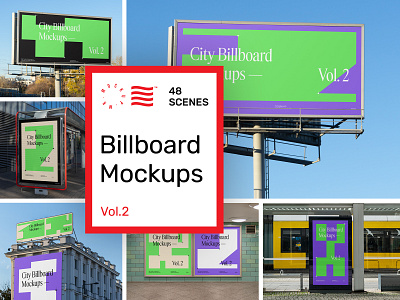 City Billboard Mockups Vol.2 billboard branding city billboard citylight design download identity logo mockup mockups poster psd template typography