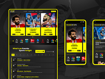 Premier Sports - Match calendar design Tablet & Mobile design football ui user interface ux web webdesign website