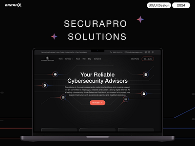 Cybersecurity Website Design - SecuraPro Solutions company website company website design cyber security cybersecurity cybersecurity company cybersecurity design cybersecurity website design dreamx security ui ui design ux ux design uxui web design web uxui design website design website ui website uxui