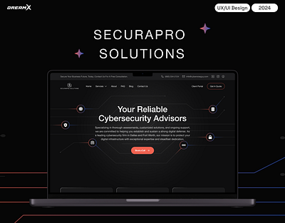 Cybersecurity Website Design - SecuraPro Solutions company website company website design cyber security cybersecurity cybersecurity company cybersecurity design cybersecurity website design dreamx security ui ui design ux ux design uxui web design web uxui design website design website ui website uxui