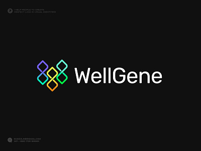 Logo for Wellness & Genetics Solutions brand creator branding design dna helix ecommerce fitness genetics logo gradient health icon identity logo logo designer logodesign mark modern logo monogram w logo well being wellness