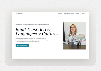 Translator personal website clean translation translator ui web web design website white