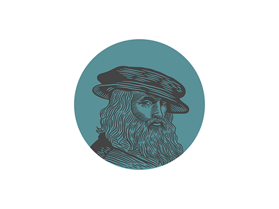 Leonardo branding da vinci famous graphic design illustration lenardo linocut logo logo design logotype