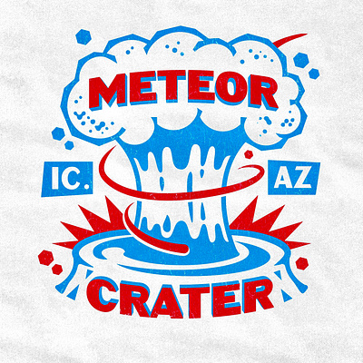 Meteor Crater apparel design artifact asteroid city bazaar candy wrapper meteor crater meteor impact mushroom cloud packaging retro texture sweets texture design tshirt design vintage look