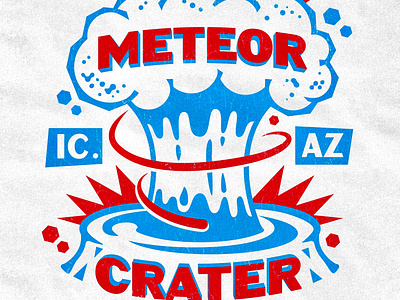 Meteor Crater apparel design artifact asteroid city bazaar candy wrapper meteor crater meteor impact mushroom cloud packaging retro texture sweets texture design tshirt design vintage look