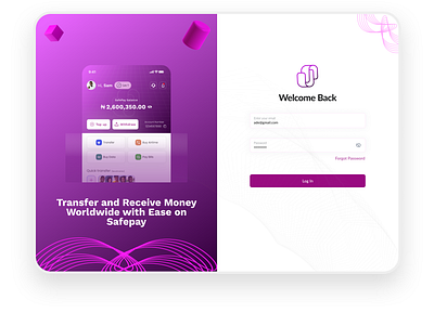 Safepay - A fintech web login page fintech login ui fintech ui fintech web ui
