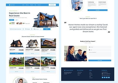 Haven Homes - a real estate company real estate ui ui design