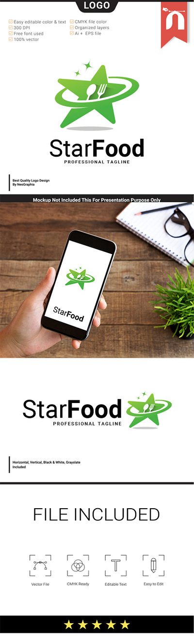 StarFood design food graphic design health logo nature planet restaurant resto star