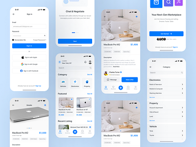 Classified App UI - Complete Marketplace Screens 2024 android app ui app ui kit buy and sell app classified ads classified app ui design ecommerce app ui ios app ui marketplace mobile ui minimalist ui mobile app design modern app design product listing app user interface design uxui design