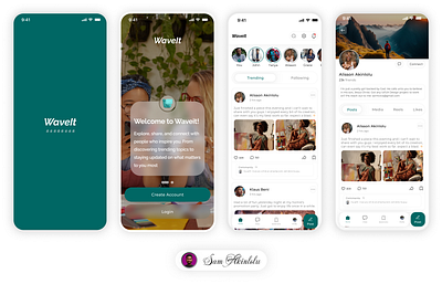 WaveIt - A Social Media App social media app social media mobile app social media ui