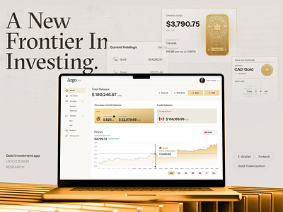 Fintech gold trading app dashboard UI/UX app app design buy gold dashboard fintech gold trading investment product design tech product tokenization trading trading platform ui ux uxui wallet