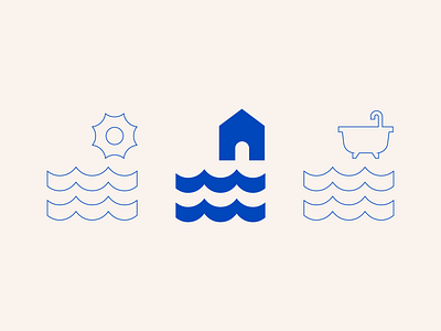 Lake Breeze Kitchen & Bath arch bath branding building construction decor design flat home house icon illustration lake logo logotype mark minimal simple sun vector