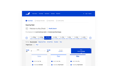 AirBlue - Reservations Page airline airline company airline website blue clean design company company landing page company website landing page ticket ui clean ui design uiux web website white