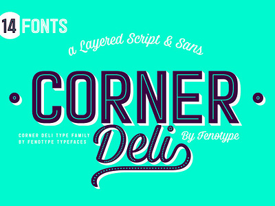 Corner Deli Layered Font Pack brush corner deli layered font pack deli diner fast food layer layered logo new york ornamental packaging restaurant sans script