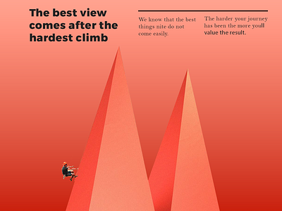 Poster: The Hardest Climb Brings the Best View achievement ambition climbing determination goal setting hard work inspiration journey journey to peak mental strength mindset motivation perseverance perspective positivity resilience reward self belief self growth success