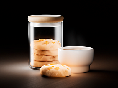 Caramel Cookies and some Hot Chocolate 3d 3d design 3d illustration 3d render c4d cinrma4d colorful illustration materials microsoft motion motion graphics textures ui visual