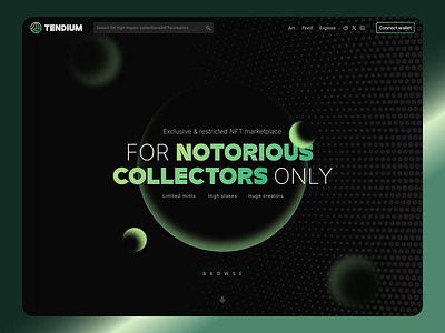 NFT marketplace web landing page branding crypto dark design figma gradient graphic hero landing page logo marketplace mint motion nft noise ui ux web