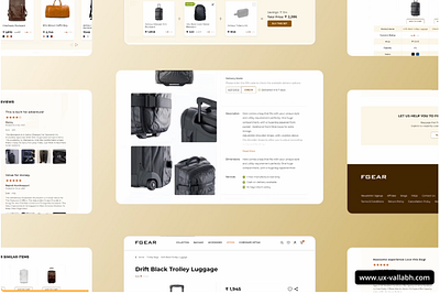 UI UX of Product Detail Page (PDP) animation baggage website clean ui design e commerce minimal product detail page product listing page shopping website ui ui ux ux design ux designer webpage website design