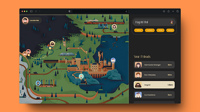 DailyUI 20 - Location Tracker dailyui design fantasy figma harry potter product design ui ux