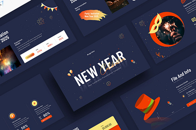 New Year Presentation Template - A Valuable Tool for Your Design event graphic design new year new year 2025 winter