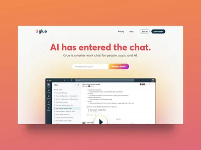 Glue Website ai assistant chat gradient lottie motion design ui web design webflow
