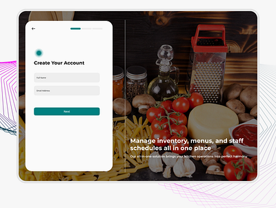 Kitchen Management System Sign up kitchen management system ui