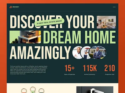 BestDiddy Website Hero Section design real estate typography ui ux web design website