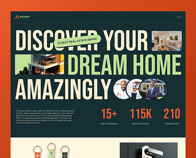 BestDiddy Website Hero Section design real estate typography ui ux web design website