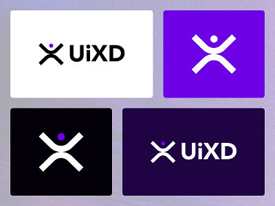 UiXD logo agency app design asthetic branding design design studio experience graphic design human logo logodesign people purple tech ui uiux usercenteric userexperience uxdesign web design