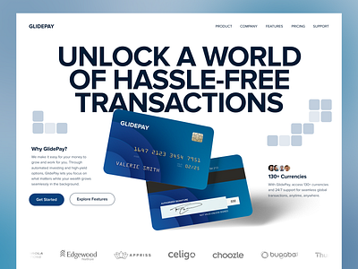 Glidepay ai animation app uiux bank branding card credit card debit card design finance web finical fintech illustration motion graphics transection ui ui animation uiux web animation web design