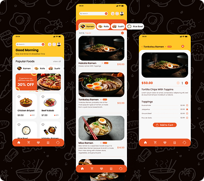 Food App UI Design app concept app interface clean design custom app design food app food delivery food ui healthy food app interactive design minimalist app mobile app design mobile ux modern ui online ordering productivity app restaurant app ui inspiration user friendly design uxui design web design