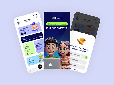 Knowfy - Soft Skills Mobile App app branding course app digital marketing app illustrator mobile app skill ui ux