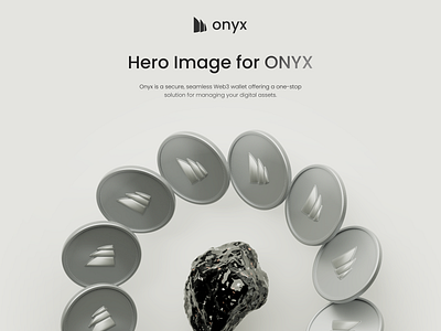 Hero Image for ONYX 3d 3d illusration branding crypto design graphic design hero image icon illustration ui web3 website