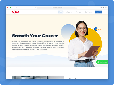 HR Management - Landing Page clean dribbble homepage humanresource landingpage management ui uidesign website