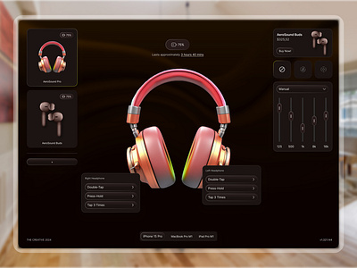 Headset Controller Interface app design interface product design ui uiux ux