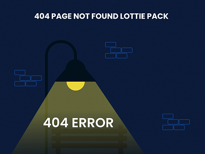 404 Error Page Not Found Lottie Animation Design 404 error animation app app error design empty state design error screen illustration lamp post design light flickering lottie lottie animation motion graphics page error 404 page not found page not found error ui ux website website error