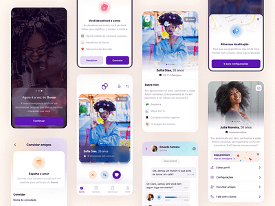 Guroo app blur chat design dribbble like profile shot swipe tinder ui ux