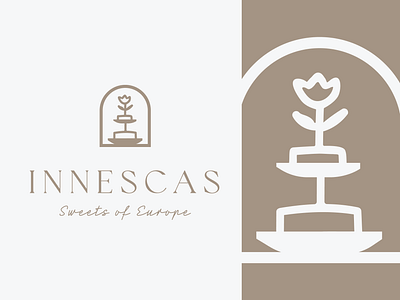 Innescas - Bakery Brand Identity bakery branding cake classy cooking drawing elegant european flower food identity illustration lettering logo logo design logodesign logos luxury natural window