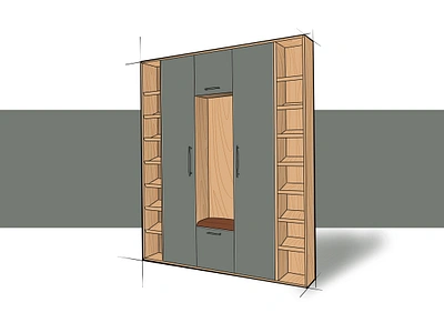 wardrobe design sketch 3d modeling 3d rendering 3d sketch design procreate product design product sketch sketch wardrobe