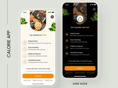Calorie App figma food meal planning plan pricing subscription ui user engagement user interface ux vegetables