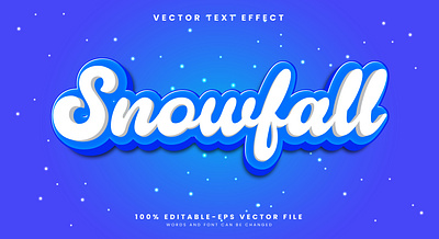 Snowfall 3d editable text style Template glow