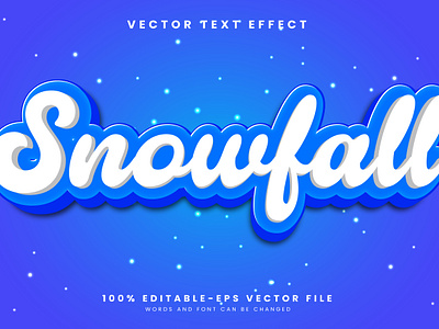 Snowfall 3d editable text style Template glow