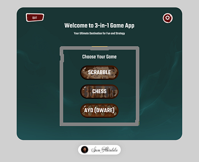 3-in-1 Game UI (Scrabble, Chess, Ayo) 3 in 1 game chess game gaming ui scrabble game