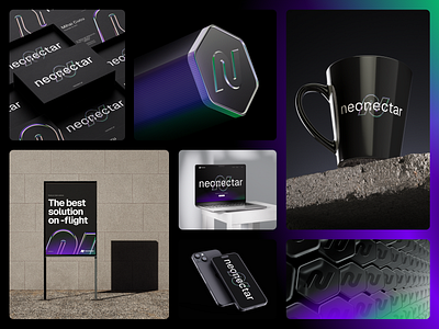 Neonectar Brand ID 3d modeling ai brand identity branding catering cinema4d identity logo mark symbol tech visual identity