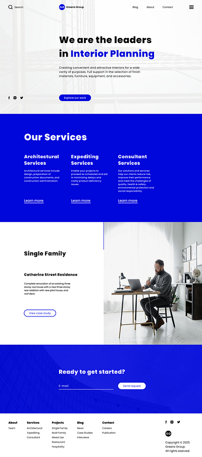 Architect Landing Page branding figma ui ui ux user experience design user interface design