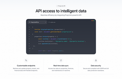 API Details Section api landing page marketing pages minimal modern saas section ui ux