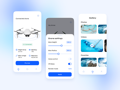 VR Drone App design ui ux