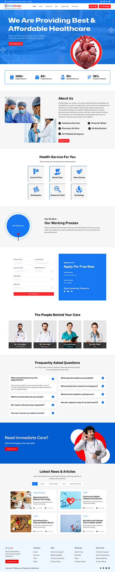 Hospital Website Design branding figma ui ui ux user experience design user interface design