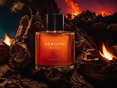 Free Luxury Perfume Mockup on Fiery Rocks bottle download free free mockup free psd freebie freebies graphic design luxury mockup packaging perfume perfume mockup psd psd mockup rb resource boy