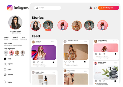 Instagram Redesign Web App branding ui